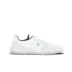 Chaussures cuir barefoot souples Sneakers Barebarics - Axiom - White & Light Grey