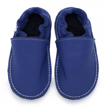 Chaussure cuir bébé Bleu Marine