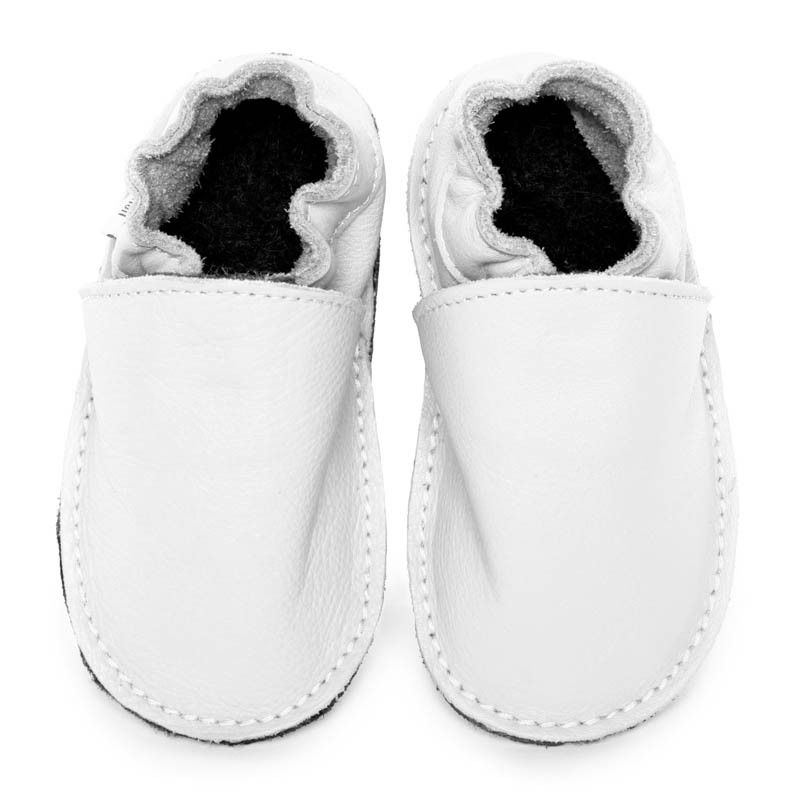 Chaussure cuir bébé blanche