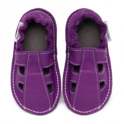 Chaussure cuir bébé été violette