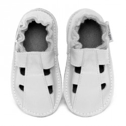 Chaussure cuir bébé été blanche